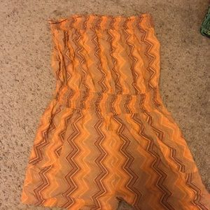 Zigzag light orange romper